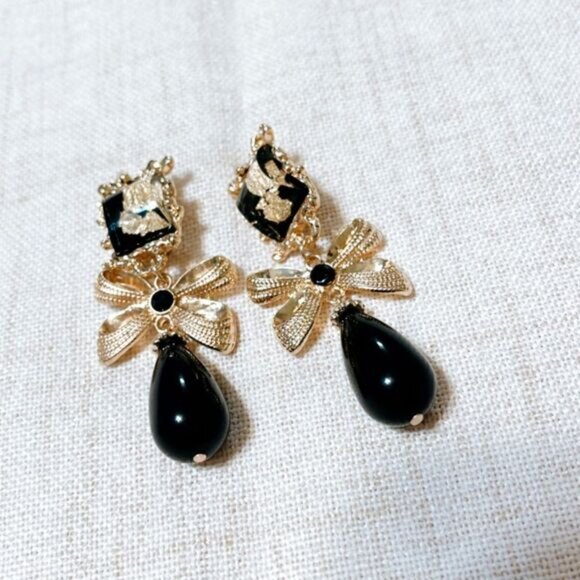 Bow dangle earrings N189 - Picture 5 of 6